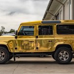 Gold chrome vehicle colour change wrap on Toyota Landcruiser in Sydney